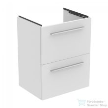   Ideal Standard I.Life S 50x37,5 cm-es 2 fiókos fali szekrény mosdó és fogantyú nélkül,matt fehér T5291DU