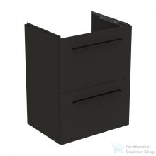   Ideal Standard I.Life S 50x37,5 cm-es 2 fiókos fali szekrény mosdó és fogantyú nélkül,Carbon grey matt T5291NV