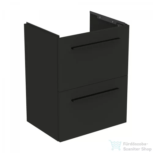 Ideal Standard I.Life S 50x37,5 cm-es 2 fiókos fali szekrény mosdó és fogantyú nélkül,Carbon grey matt T5291NV