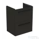 Ideal Standard I.Life S 50x37,5 cm-es 2 fiókos fali szekrény mosdó és fogantyú nélkül,Carbon grey matt T5291NV