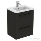 Ideal Standard I.Life S 50x37,5 cm-es 2 fiókos fali szekrény mosdó és fogantyú nélkül,Carbon grey matt T5291NV