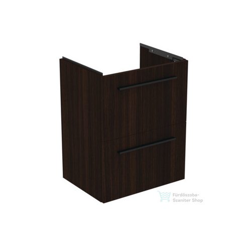 Ideal Standard I.Life S 50x37,5 cm-es 2 fiókos fali szekrény mosdó és fogantyú nélkül,Coffee oak T5291NW