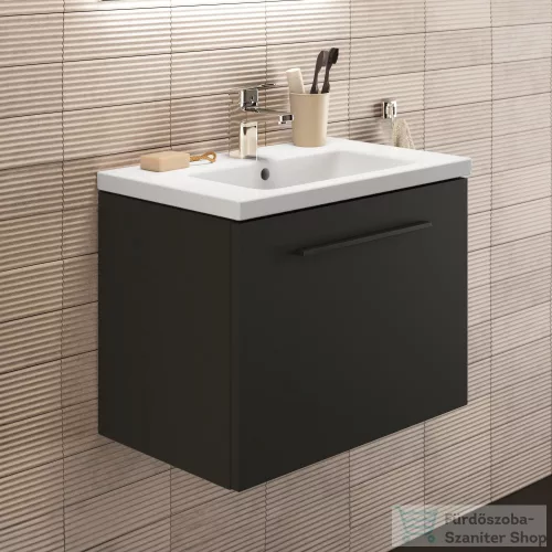 Ideal Standard I.Life S 60x37,5 cm-es 1 fiókos fali szekrény mosdó és fogantyú nélkül,Carbon grey matt T5292NV