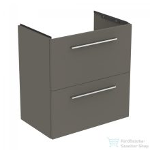   Ideal Standard I.Life S 60x37,5 cm-es 1 fiókos fali szekrény mosdó és fogantyú nélkül,Quartz grey matt T5293NG