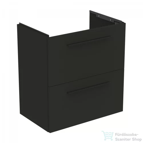 Ideal Standard I.Life S 60x37,5 cm-es 1 fiókos fali szekrény mosdó és fogantyú nélkül,Carbon grey matt T5293NV