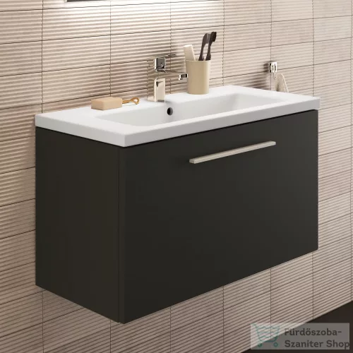 Ideal Standard I.Life S 80x37,5 cm-es 1 fiókos fali szekrény mosdó és fogantyú nélkül,Carbon grey matt T5294NV