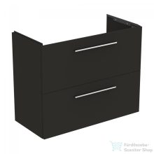   Ideal Standard I.Life S 80x37,5 cm-es 2 fiókos fali szekrény mosdó és fogantyú nélkül,Carbon grey matt T5295NV