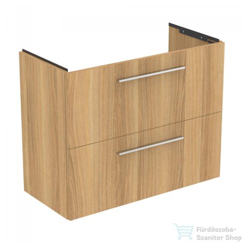 Ideal Standard I.Life S 80x37,5 cm-es 2 fiókos fali szekrény mosdó és fogantyú nélkül,Natural oak T5295NX