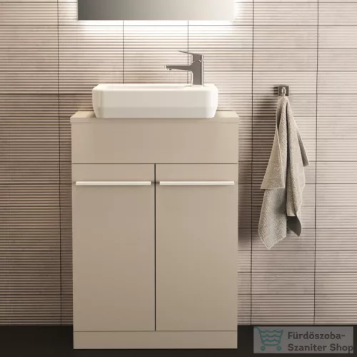 Ideal Standard I.Life S 60x21 cm-es 2 ajtós álló szekrény mosdó és fogantyú nélkül,Sand beige matt T5298NF
