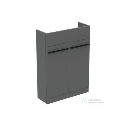 Ideal Standard I.Life S 60x21 cm-es 2 ajtós álló szekrény mosdó és fogantyú nélkül,Quartz grey matt T5298NG
