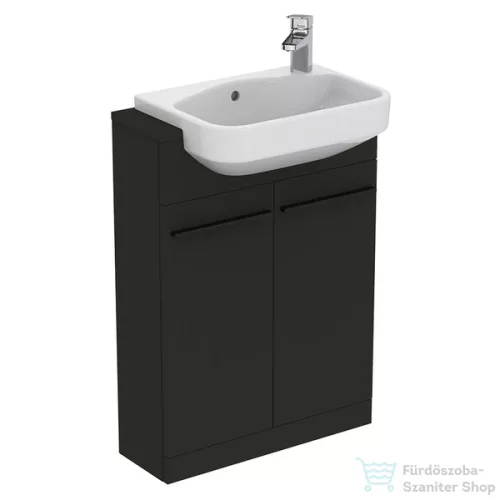 Ideal Standard I.Life S 60x21 cm-es 2 ajtós álló szekrény mosdó és fogantyú nélkül,Carbon grey matt T5298NV