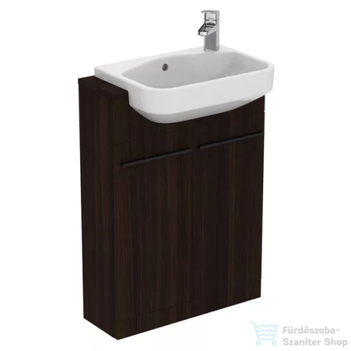 Ideal Standard I.Life S 60x21 cm-es 2 ajtós álló szekrény mosdó és fogantyú nélkül,Coffee oak T5298NW