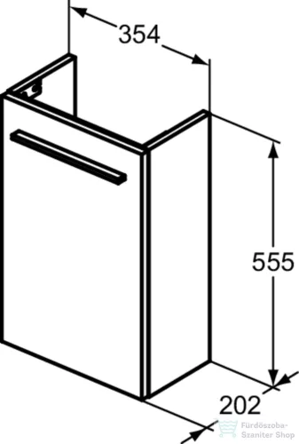 Ideal Standard I.Life S 35,4x20,2 cm-es 1 ajtós fali szekrény mosdó és fogantyú nélkül,Natural oak T5302NX