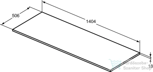 Ideal Standard I.LIFE B 140,4x50,6x1,8 cm-es pult bútorra,kivágás nélkül,Greige matt T5321NH