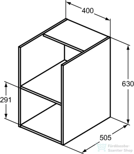 Ideal Standard I.Life B 40x50,5x63 cm-es nyitott oldalsó szekrény,Greige matt T5322NH