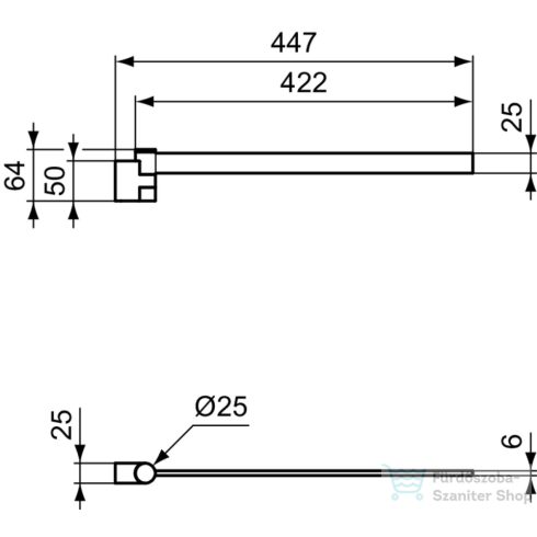 Ideal Standard CONCA SQUARED 45 cm-es törölközőtartó,brushed gold T5393A2