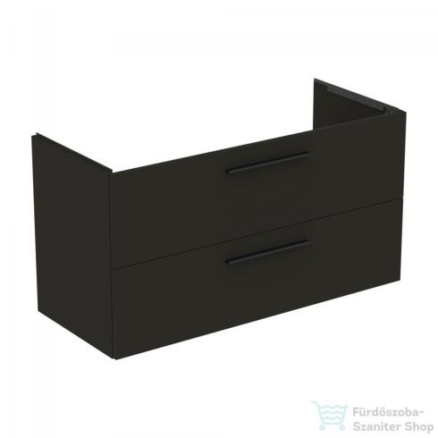 Ideal Standard I.Life B 120x50,5 cm-es 2 fiókos fali szekrény mosdó és fogantyú nélkül,Carbon grey matt T5514NV