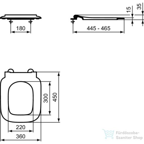 Ideal Standard I.LIFE B wc ülőke gyűrű tető nélkül,fehér T555601