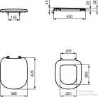 Ideal Standard TEMPO wc ülőke,fehér T679201