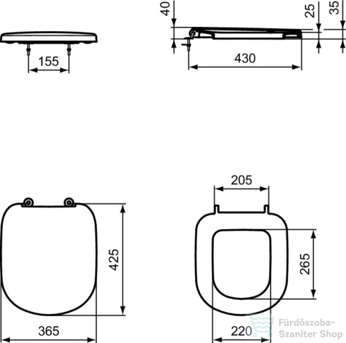 Ideal Standard TEMPO wc ülőke,fehér T679201