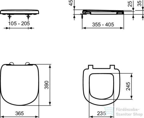 Ideal Standard TEMPO soft-close wc ülőke,fehér T679901