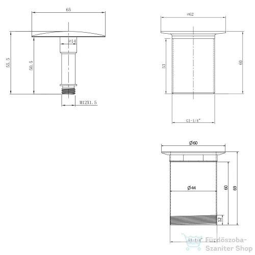 AQUALINE KLIK-KLAK mosdólefolyó, nem zárható, túlfolyó nélkül, 10-50mm, króm (TF6001)