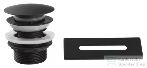AQUALINE klik-klak kádlefolyó, nagy dugóval, 5/4“, 10-40mm, 60mm, matt fekete (TF9005B)