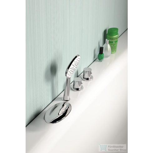 Sapho GO 2 részes kádperemre szerelhető, termosztátos kádtöltő csaptelep, váltóval, kádbeömlő nélkül, króm TH100