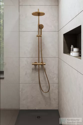 Duravit ShowerSystem termosztátos zuhanyrendszer, szálcsiszolt bronz TH4282008004
