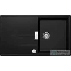   Schock Tia D-100 CRISTADUR® Magma 860x500 mm gránit kompozit konyhai mosogatótálca, metalizált fekete TIAD100MAGMSA