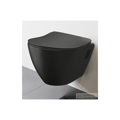 Sapho PAULA fali WC, 35,5x50 cm, matt fekete (TP325-51SM)