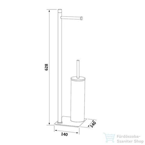 Sapho TRILLY álló WC-kefe és WC-papírtartó, gun metal (TR3281)