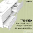 Leziter Trent 120 alsó fürdőszobabútor kerámia mosdóval (4 fiókos) pisztáciazöld-olivazöld TRENT120AVZZ