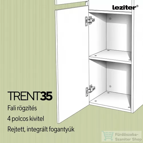 Leziter Trent függesztett oldal szekrény antracit szürke-sunset tölgy TRENTM35ANTSZSST