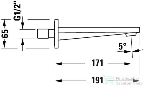 Duravit TULUM 171 mm-es kádkifolyó, króm TU5240010010