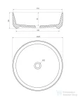 OMNIRES TULSA 36 cm-es pultra ültethető kerámia mosdó leeresztő nélkül, matt fehér TULSA355BM