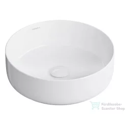   OMNIRES TULSA 36 cm-es pultra ültethető kerámia mosdó leeresztő nélkül, fényes fehér TULSA355BP