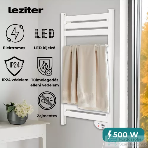 Leziter Elektromos törölközőszárító radiátor 500W TW-500