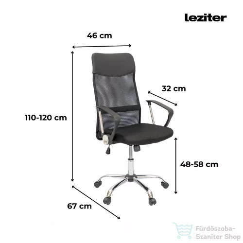 Leziter Fit ergonomikus irodai forgószék, fekete TY8045-1