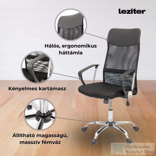 Leziter Fit ergonomikus irodai forgószék, fekete TY8045-1