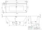 Villeroy & Boch Collaro 180x80 falra tolható kád  chrome lefolyóval UBA180COR9CS00VD01