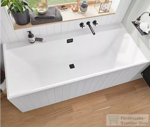 Villeroy & Boch Collaro 190x90 egyenes fürdőkád, black matt le-túlfolyóval UBA199COR2NV-01