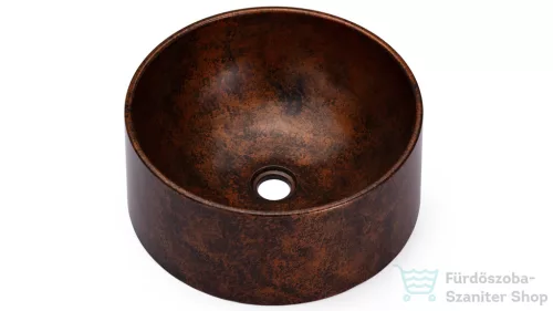 Svis Design mosdó 40 cm COLUMBA BASIC - SMOKED METAL réz és fekete, matt lakk UBX.COLUMBA.BC.040.000.MS.01.2