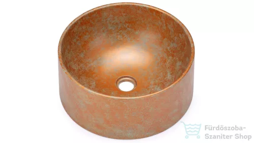 Svis Design mosdó 40 cm COLUMBA BASIC - SMOKED METAL réz és zöld, félmatt lakk UBX.COLUMBA.BC.040.000.MS.03.2