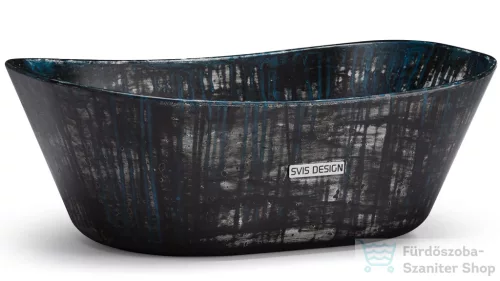 Svis Design mosdó 50 cm LIBRA BASIC - BLACKSMITH fekete és kék, matt lakk UBX.LIBRA.BC.050.000.BS.02.1