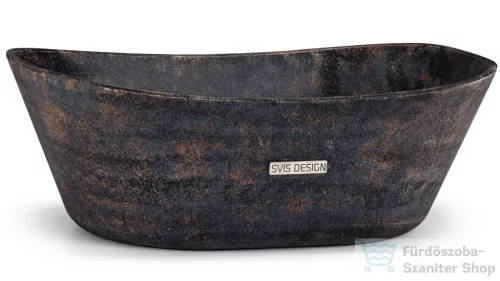 Svis Design mosdó 50 cm LIBRA BASIC - DARK STONE kék, okker és fekete, matt lakk UBX.LIBRA.BC.050.000.DS.01.1