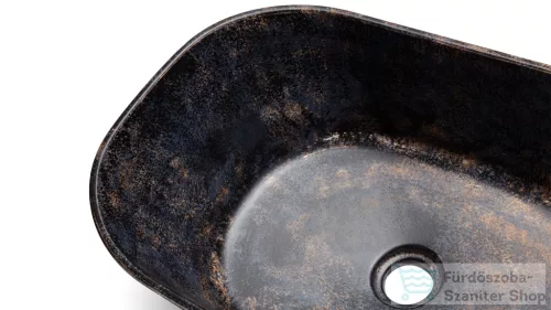 Svis Design mosdó 50 cm LIBRA BASIC - DARK STONE kék, okker és fekete, matt lakk UBX.LIBRA.BC.050.000.DS.01.1