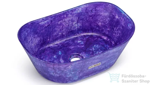 Svis Design mosdó 50 cm LIBRA BASIC - FANTASIA lila és kék, matt lakk UBX.LIBRA.BC.050.000.FA.01.1