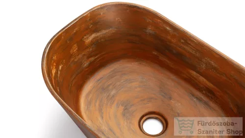 Svis Design mosdó 50 cm LIBRA BASIC -  AGED METAL réz és fekete, matt lakk UBX.LIBRA.BC.050.000.MA.02.1