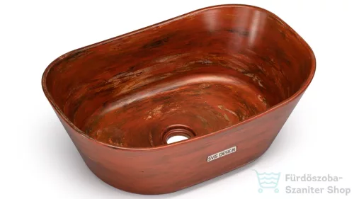 Svis Design mosdó 50 cm LIBRA BASIC -  AGED METAL metál vörös és réz, félmatt lakk UBX.LIBRA.BC.050.000.MA.04.2